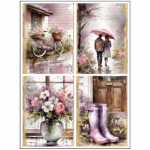 Tear Resistant Deco Print A6 Summer Rain
