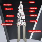 1PC Wire Stripping Pliers For Electricians Multifunctional Wire Cutting Pliers Stainless Steel Wire Stripping Pliers Hand Tool