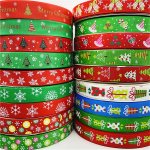 1PC 2YARDS 25MM Grosgrain Printed Christmas Ribbon For Diy Handmade Design Christmas Decoration Sewing Fabric Gift Wrapping Jewe