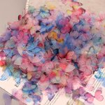100PCS Mixed Color Single Layer Tulle Butterfly Wings Charms For Diy Hair Accessories Stage Dress Up Wedding Dress Costume Decor