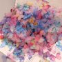 100pcs Mixed Color Single Layer Tulle Butterfly Wings Charms For DIY Hair Accessories Stage Dress Up Wedding Dress Costume Decoration Party Supplies 2cm3cm4cm5cm