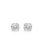 Classic Sterling Silver Round Cubic Zirconia Stud Earrings