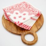 Bandana Print Linen-look Napkin 25 Pack - Red