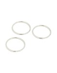 Waterproof Stainless Steel Thin Cubic Zirconia Trio Rings 3-PACK - M l