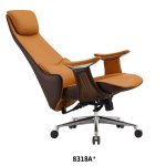 Luxury Handmade Leather Executive Boss Chair High Back - Orange