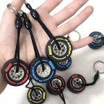 3PCS Tire Shaped Keychains Silicone Car Wheel Rim Keyring Pendant Charm For Keys Bag Accessory Creative Non-electric Gift Items