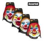 Dress Up Scary Clown Mask Asstd