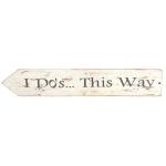 White Wood Signs I Dosthis Wayleft ARROW20 80CM