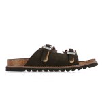 Double Buckle Slides -brown