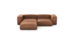 Three Module Chaise Sofa - Leather - Brown - 272CM X 220CM