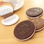 Cute Cookie Shaped Folding Compact Mirror Portable Makeup Pocket Travel Mirror Comb Set Cute Princess Portable Vanity Mirror Round Mirror