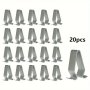 20PCS 22MM/0.86IN Car Door Strip Lining Metal Fastener Clips For Vw Seat For Audi A4 A6 For Golf 6 Car Trunk Tailgate Retainer Clips Metal