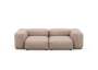 Two Module Sofa - Leather - Stone - 230CM X 115CM