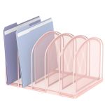 Supeasy File Organizer For Desk 5-SECTION Mesh Desk Organizer Vertical File Holder Desktop Organizer File Sorter File Folder Hol