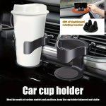 Adjustable Vehicle Cup Holder With Dashboard Swivel Base Multifunctional Ac Vent Clip-on Drink Mount Plastic Material Universal