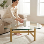 Oval Glass Coffee Table - Elegant Design For Modern Living - Black