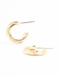 Goldair Gold Chunky Twisted Huggie Earrings