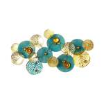 Modern Lotus Leaf Style Hanging Wall Decor Blue & Gold