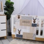 Fleece Blanket Beige Earthy Buck Set