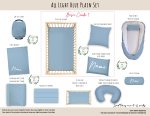 Cot Duvet Bedding All Light Blue Plain Set