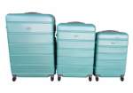 Smte 3 Piece Hard Outer Shell Premium Lightweight Luggage Set Applegreen With Keychain