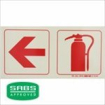 Parrot Photoluminescent 190MM Safety Sign - F16 - Arrow Left + Fire Extinguisher