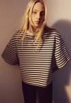 Oversized Cotton T-Shirt - White & Black Striped