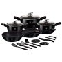 Berlinger Haus 17-PIECE Non-stick Marble Coating Cookware Set - Shiny Black