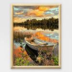 Adult Paint By Numbers With Frame - Romantic Rowboat