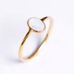 Goldair Gold Stack Oval Clear Quartz Gemstone Ring - 8 Clear Quartz