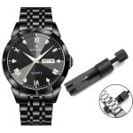 All Black Men's Fashion Watch -quartz Movement With Gift Box
