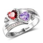CRI102502- 925 Sterling Silver Personalized Ring Names And Birthstones