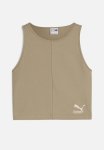 Puma Plus Classics Ribbed Crop Top - Oak Branch