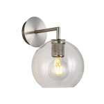 Anna Glass Wall Light Black Gold Chrome - Gold