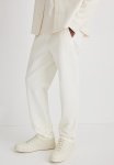 Slim Fit Twill Joggers - Cream