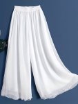 Vintage Chic Wide-leg Palazzo Pants High Elastic Waist Cool Comfort Breathable Material Pants Perfect For Everyday Wear Pants Wo