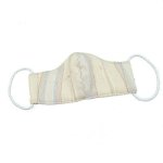 4AKID Adults Reusable Fabric 3-LAYER Non-medical Mask - Large Size - Light Beige Stripes
