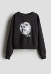 Motif-detail Sweatshirt - Dark Grey disco Ball