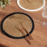Seagrass Border Placemat Black