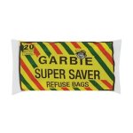 Garbie Super Saver Refuse Bags Black 750MM X 950MM 20 Pack
