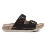Pierre Cardin Twin Buckle Sandal - Black - 8