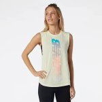 New Balance Women's Relentless Graphic Tank Top - Lemon Haze Heather - Small