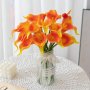 10 Pcs Artificial Calla Lily Flowers Polyurethane Material Perfect For Valentine's Day Decor Lifelike Dichondra Plant Bouquet