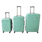Smte 3-PIECE Abs Hard Shell Luggage Set Mint Spinner Wheels Built-in Lock With Keychain