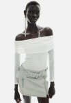 Sheer Off-the-shoulder Top - Cream