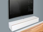 Blanca White Floating Tv Stand Wall Mount Tv Media Console Floating Entertainment Shelf High-end Preium Quality Made In Canada
