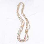Multi String Shape Stone Bead Necklace - Multi Free