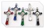 5CM St Benedict Crucifix With Enamel Inlay - Various Colours