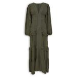 Dark Green Trim Detail Maxi Dress