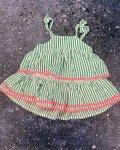 Clicks Green And White Striped Dress Newborn